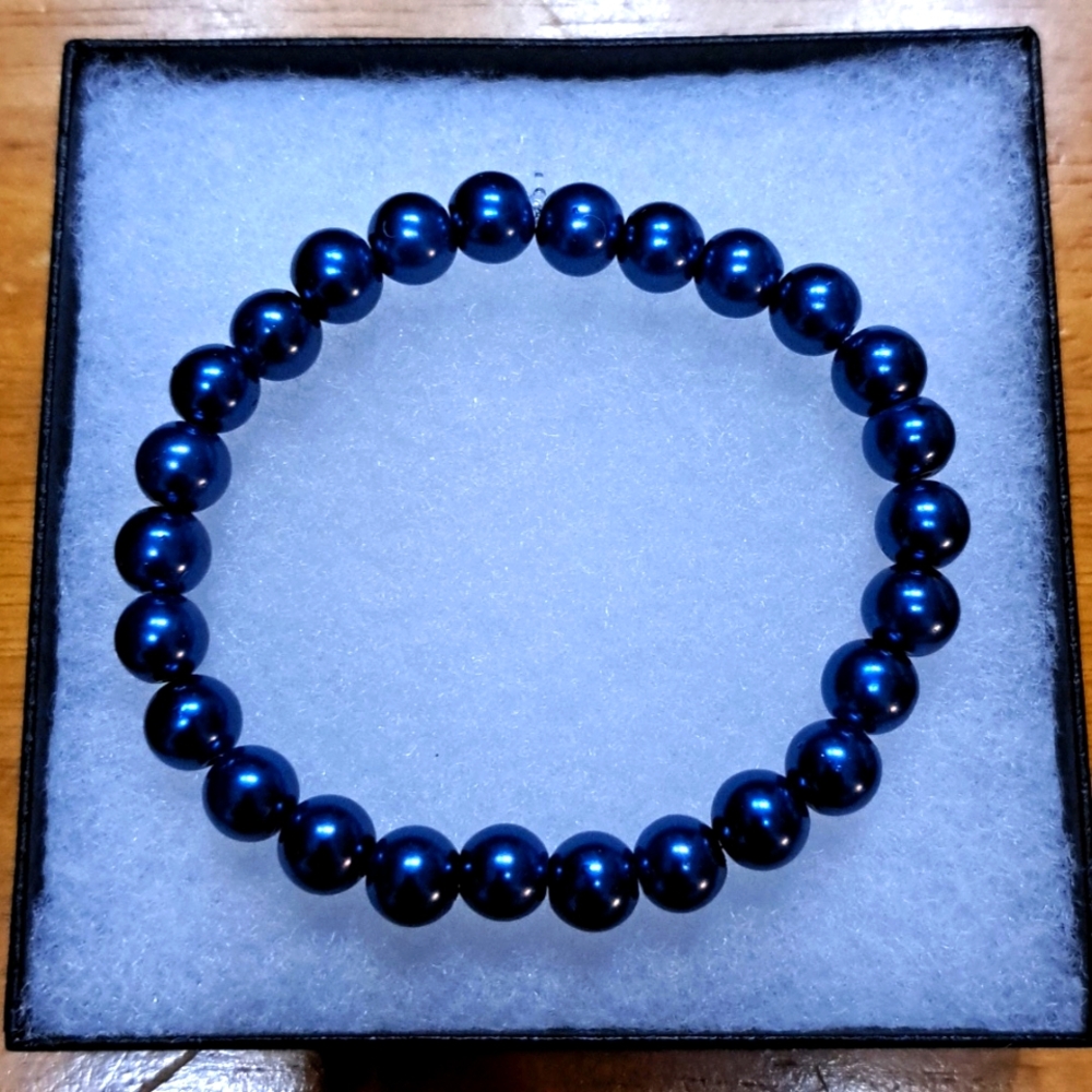 Navy Pearl Bracelet